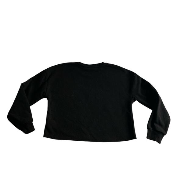 Y2K Retro Streetwear “Have a Nice Day” Black Cropped Sweatshirt Small (6/7) - Picture 5 of 5